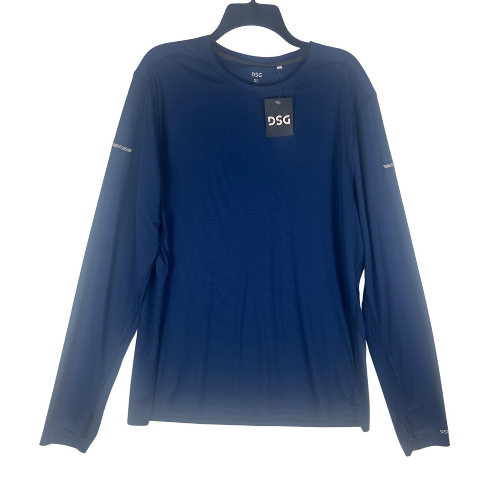 DSG Mens Stride Long Sleeve Run Tee University Navy XL NWT Reflective UV 50+ NWT